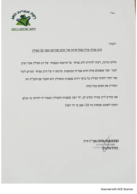 מכתב מאמי"ת מעלה אדומים